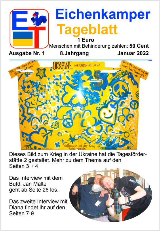 Titel der 1. Ausgabe 2022 des Eichenkamper Tageblatts, Januar 2022