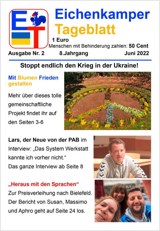 Titel der 2. Ausgabe 2022 des Eichenkamper Tageblatts, August 2022